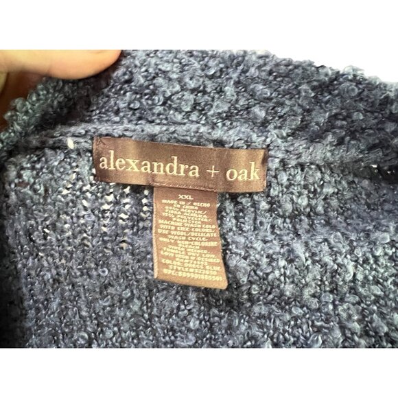 Alexandra + Oak Blue Knit Long Open Front Cardigan Sz XXL Womens Warm Winter Out - Picture 7 of 7